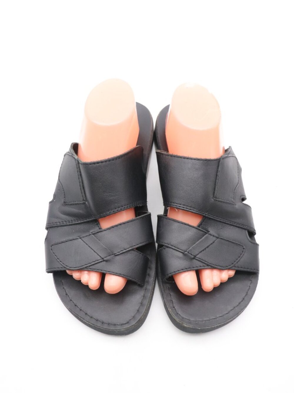 Jerusalem Sandals Mateo Men's EU 43 Black Leather Criss Cross Shoes